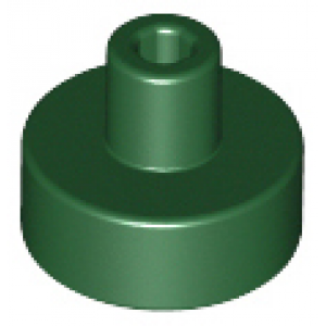 Tegel, Rond 1x1 met pin Dark Green